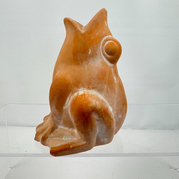 Terracotta Frog Pottery Figurine with 3 Mini Gardening Tools Clay Sculpture Gard - Picture 7 of 10